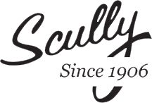 A black and white logo for a company called scully since 1906.