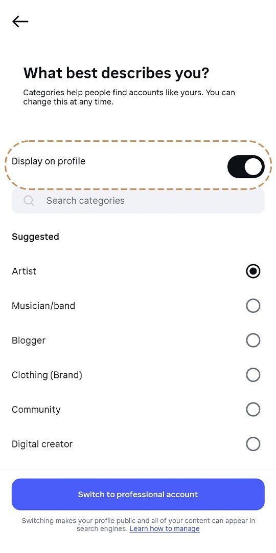 Select a category label screenshot, boost Instagram traffic to your allied health practice
