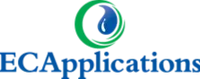 A logo for EC Applications with a drop of water in the middle.