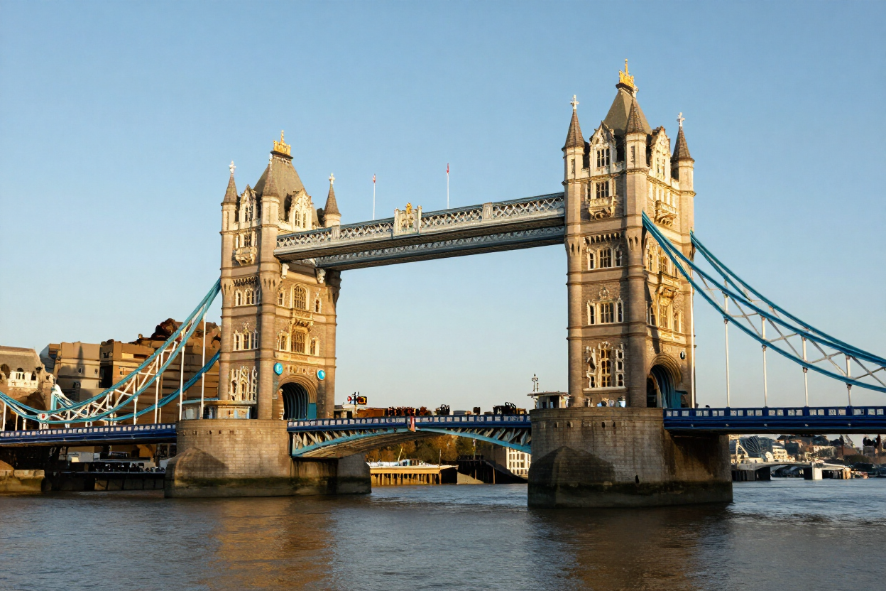 Tower Bridge in London at golden hour