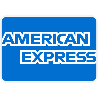 American Express logo in white on a blue background