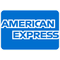 American Express logo in white on a blue background