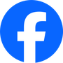 Facebook logo: white lowercase “f” on a blue circle