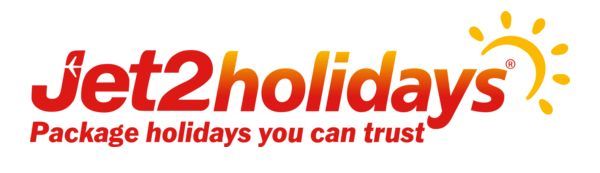 Jet2holidays logo in red and orange with the slogan “Package holidays you can trust”