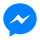 Blue Facebook Messenger chat bubble logo with white lightning bolt icon