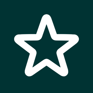 White outlined star icon on a dark teal background