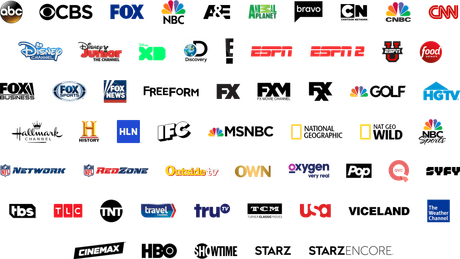 A list of television channels including cbs fox nbc and cnn