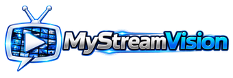 The logo for mystreamvision shows a television with a play button on it.