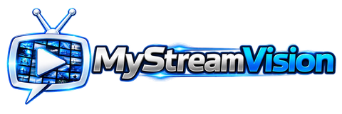 The logo for mystreamvision shows a television with a play button on it.