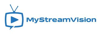 The logo for mystreamvision shows a television with a play button on it.