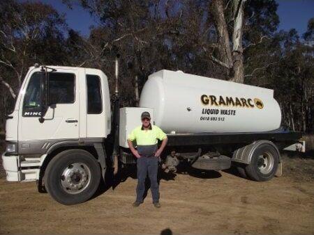 Man with White Truck — Septic Tank Cleaning in Armidale, NSW