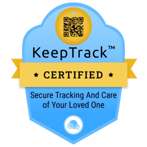 KeepTrack secure pet cremation tracking badge