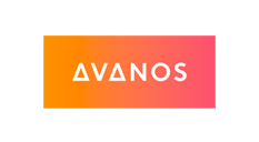 A logo for a company called avanos on a white background.