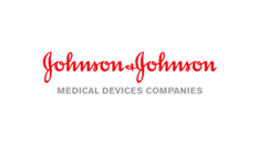 The logo for johnson & johnson medical devices companies is red and white.