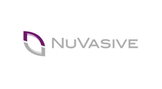 The nuvasive logo is purple and white on a white background.