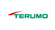 The terumo logo is green and red on a white background.