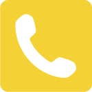 White telephone handset icon on a yellow square.