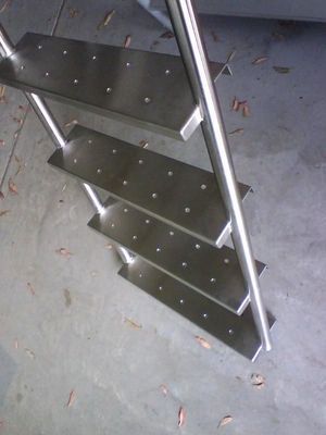 Stainless Steel Metal Steps With a Handrail — R&M Sheetmetal Nowra Metal Roofing in South Nowra, NSW