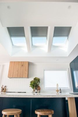 Kitchen With Three Skylights, a Wooden Hood — R&M Sheetmetal Nowra Metal Roofing in South Nowra, NSW