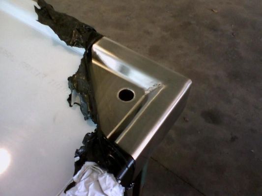 Stainless Steel Corner Piece With a Hole — R&M Sheetmetal Nowra Metal Roofing in South Nowra, NSW