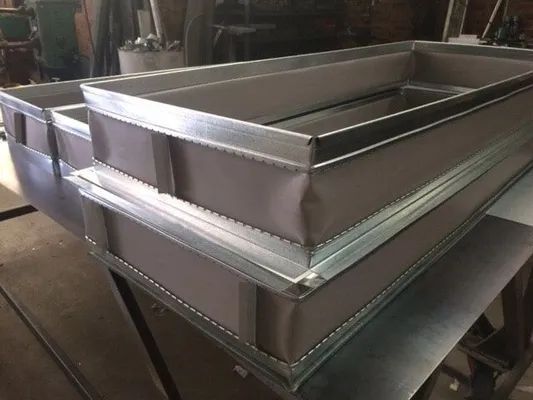 Two Rectangular Metal Frames with Grey Fabric — R&M Sheetmetal Nowra Metal Roofing in South Nowra, NSW