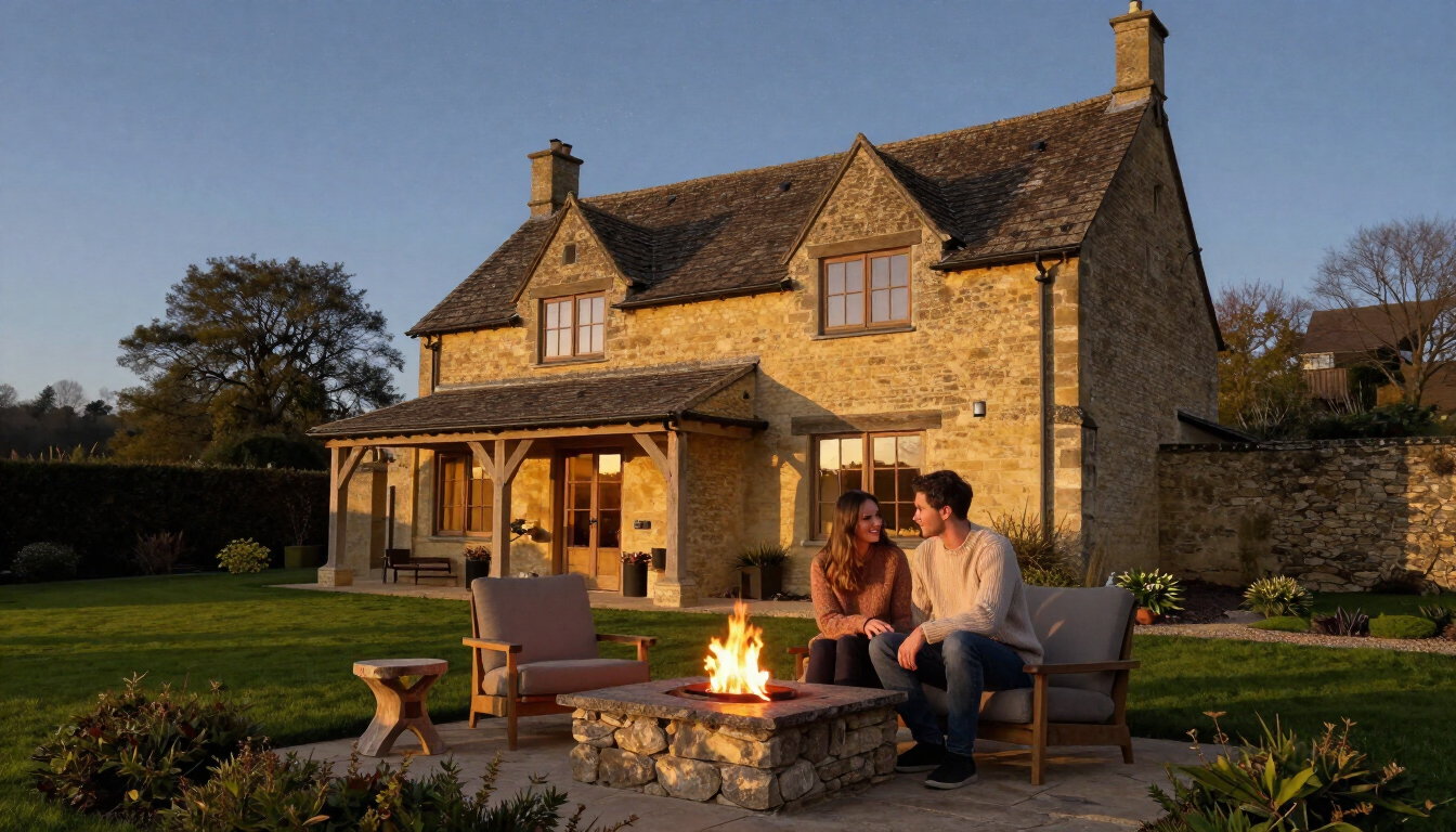 Couple by Firepit
