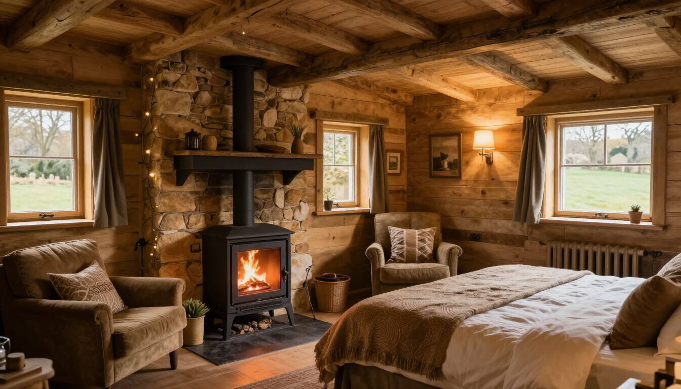 Cosy shepherd hut interior