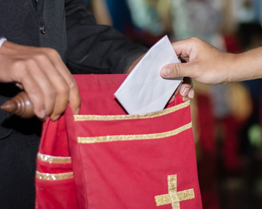A Person Giving Tithes