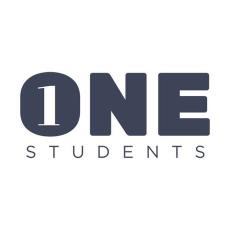 ONE Students logo in dark blue on a white background
