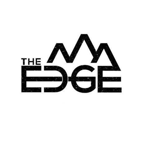 Black logo reading “The Edge” with stylized mountain peaks above the wordmark