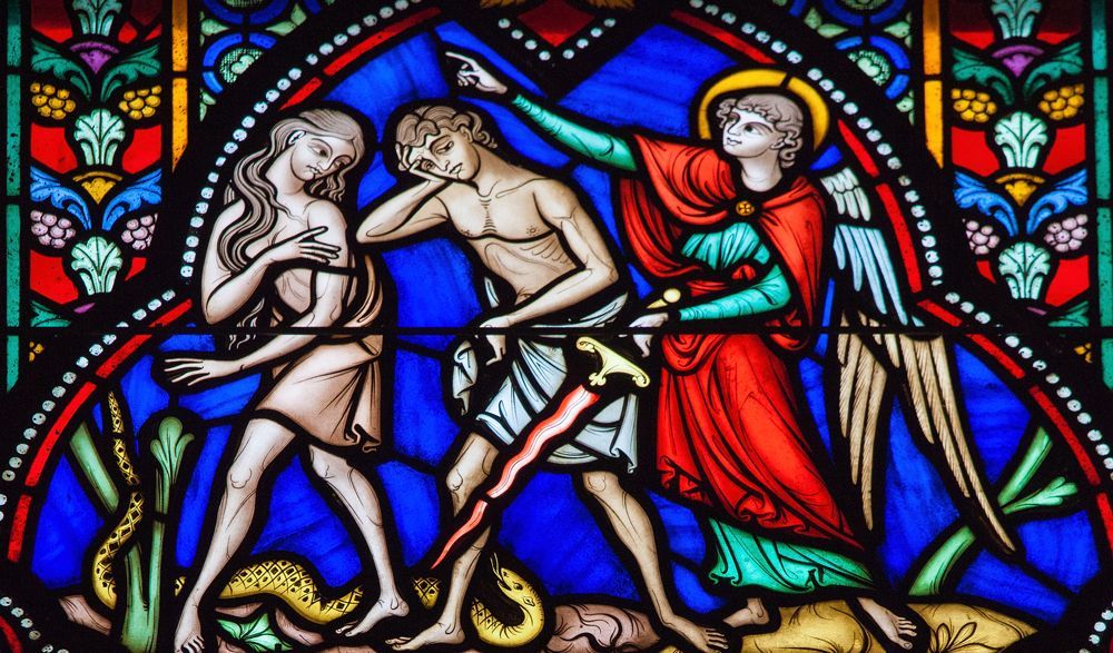 An Angel Sending Adam and Eve Away