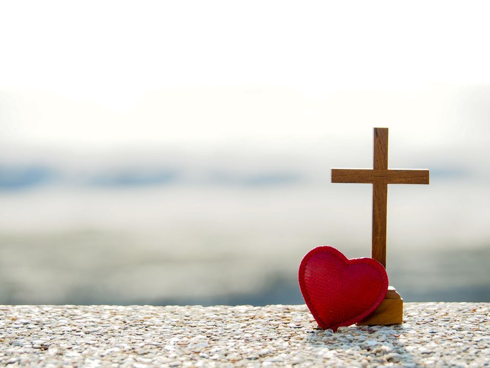 Miniature Wooden Cross and Heart