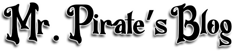Mr. Pirate's Blog in a stylized black font with a drop shadow.