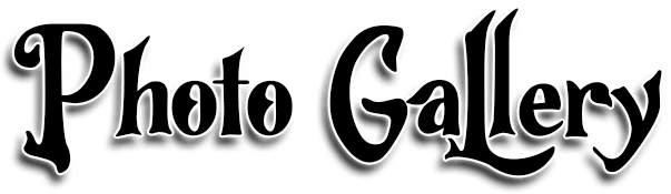 Photo Gallery text in black gothic font with a drop shadow.
