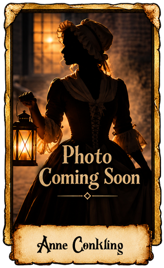 Book cover with silhouetted woman by lantern; text reads “Photo Coming Soon” and “Anne Conklin”