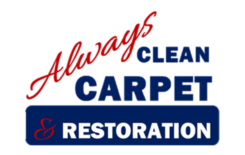 Logo for Always Clean Carpet & Restoration in red, blue, and white text