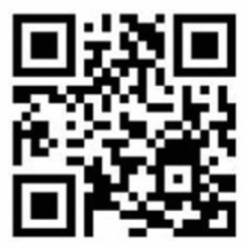 Black-and-white QR code centered on a white background