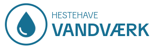 Hesthave Vandv&aelig;rk logo with blue water drop icon and teal text on white background