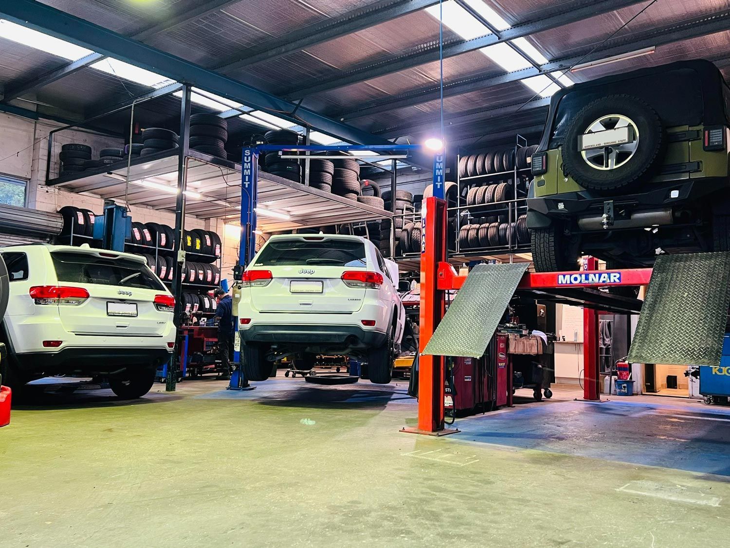 Cars Being Serviced — BJM Mechanical Mufflers & Tyres in Oxenford, QLD