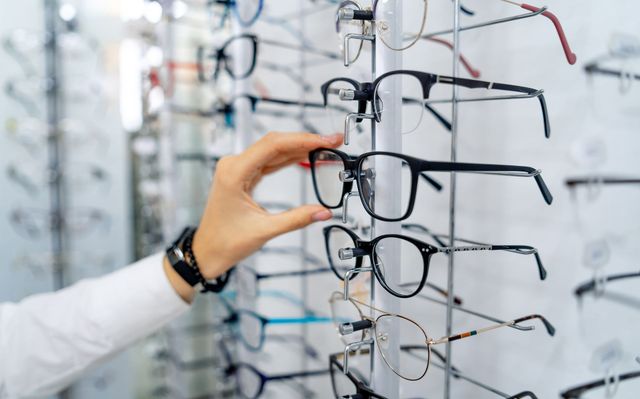Eyeglasses on Rack