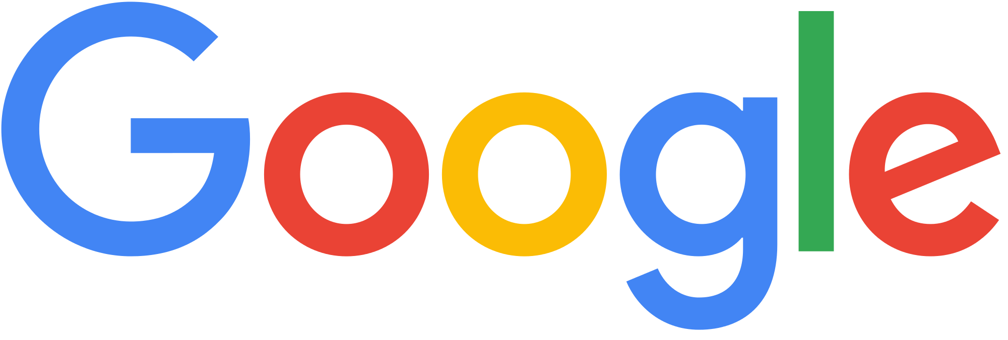 Google logo with blue, red, yellow, and green letters on a white background.