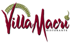 A red and green logo for villa macri ristorante
