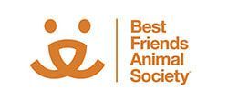 Best Friends Animal Society logo in orange with a stylized face icon and text