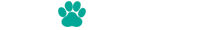 Teal paw print icon on a white background