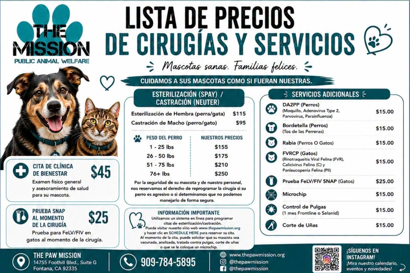Lista de precios de crujías y servicios de peluquería para mascotas, con tarifas y fotos de perros y gatos.
