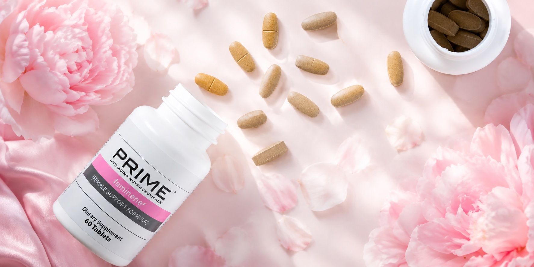 Solene Feminene key ingredients including botanical extracts and vitamins for women's hormone and mood support