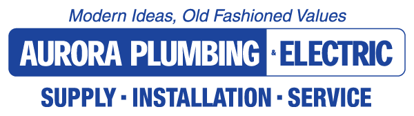 The logo for aurora plumbing electric supply installation service