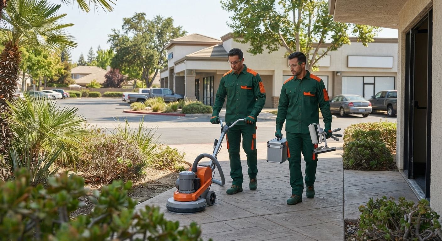 Epoxy flooring team providing service to commercial properties across Rancho Cordova