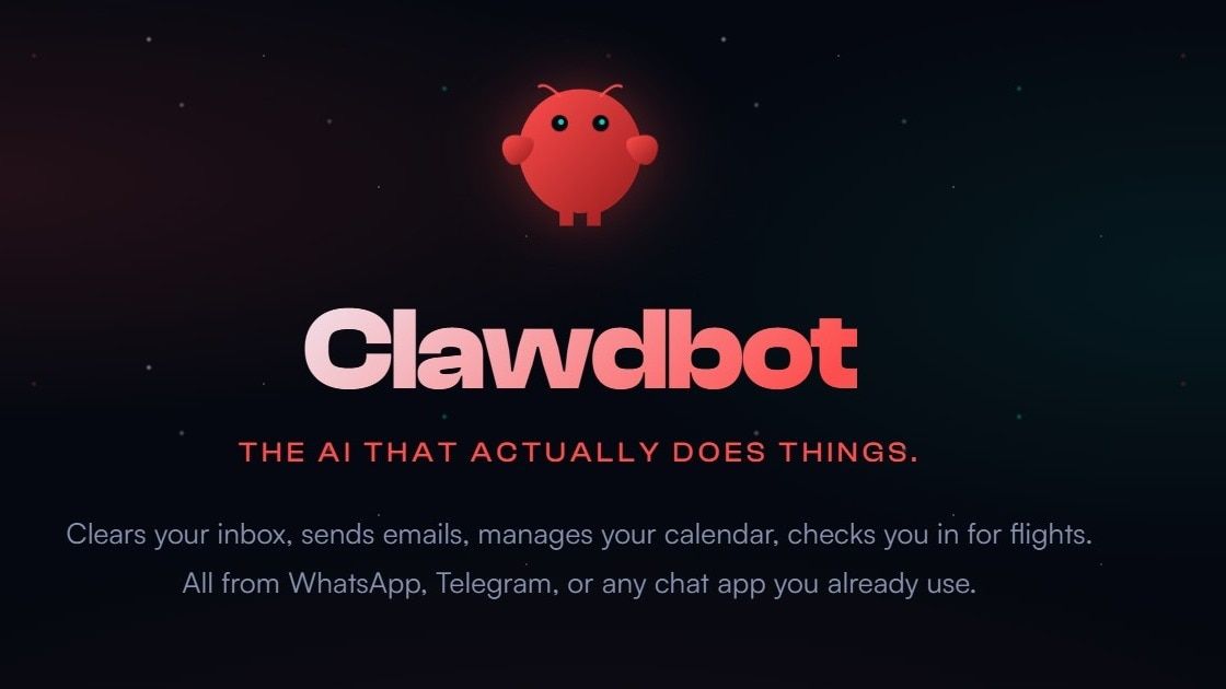 Red Clawdbot logo and text:
