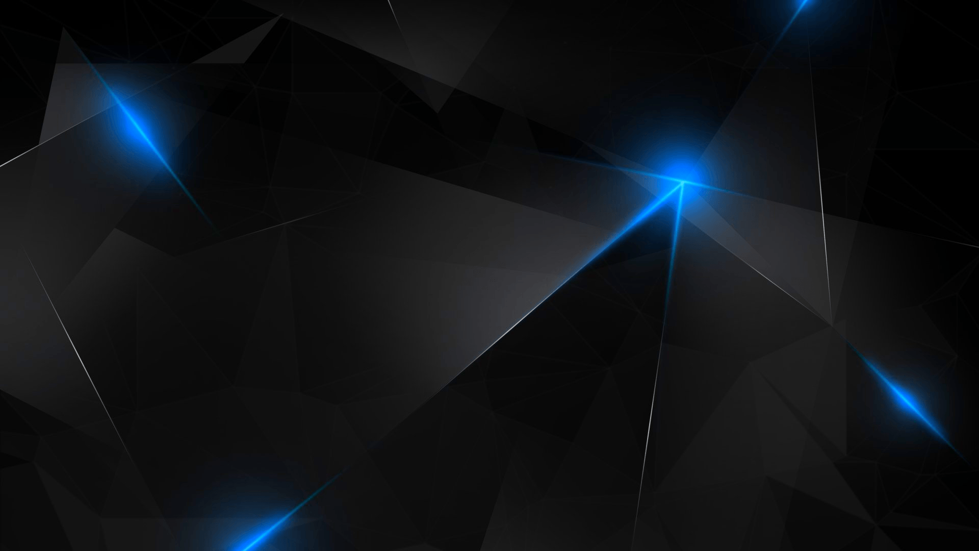 Abstract background of black geometric shapes with blue highlights.